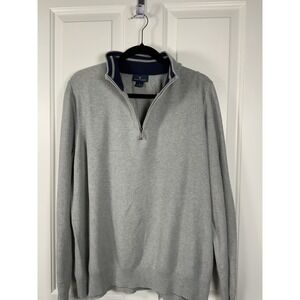 Brooks Brothers Men's Quarter Zip Pullover, SZ XL, Gray